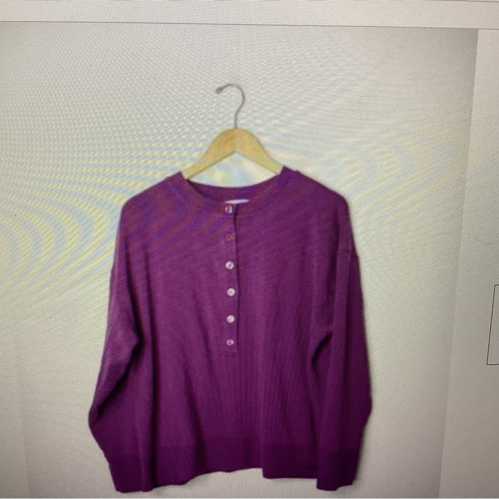 Athleta Sweater Sweatshirt Pullover Purple Balance Henley, Size S/P, like new